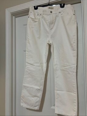 Madewell Straight Crop White Jeans Pants size 32